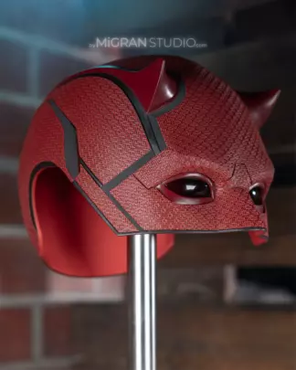 Red Textured Daredevil Helmet Mask 1:1, Born Again Season 1 Screen-Accurate Replica by MiGran Studio